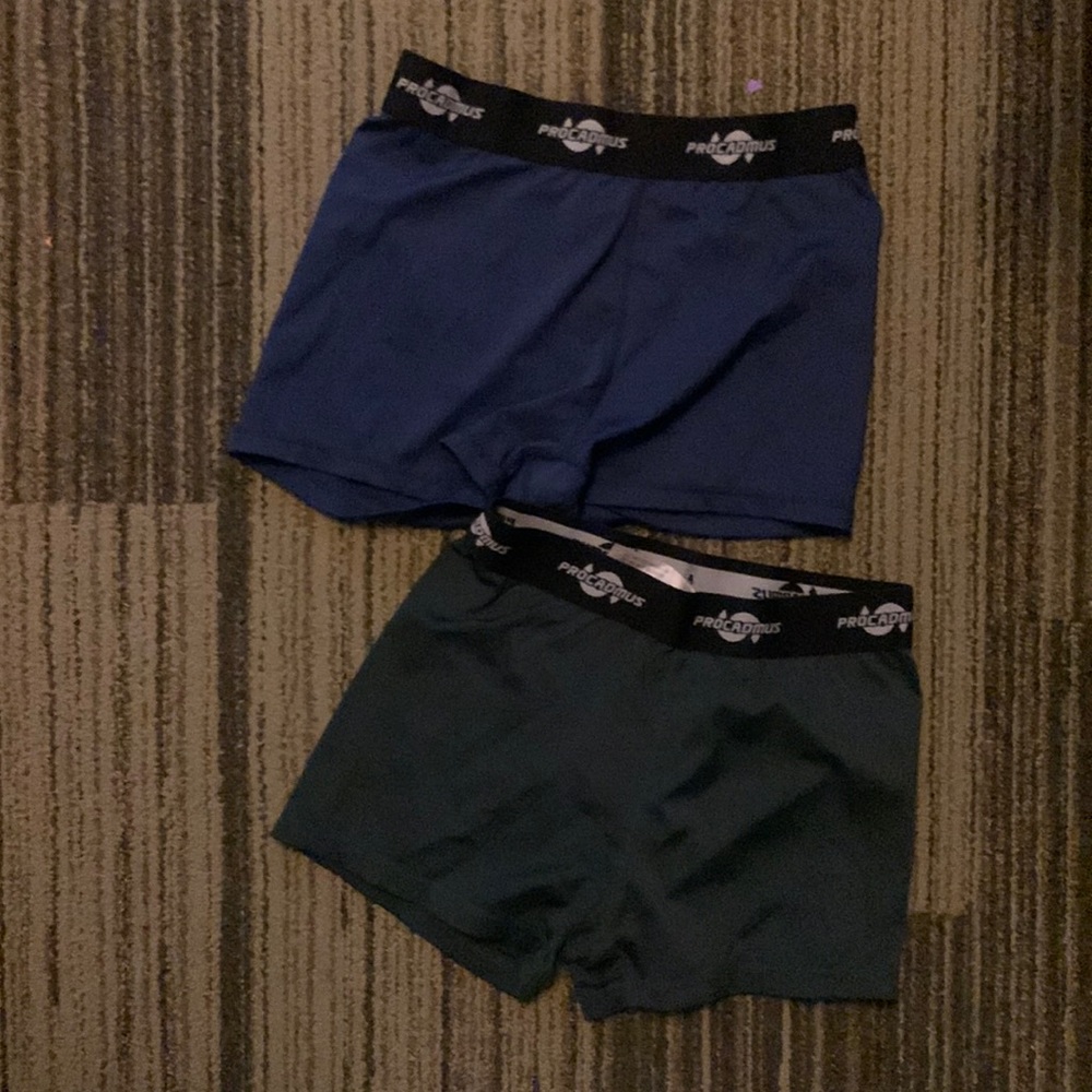Procadmus spandex biker shorts 2 PACK blue and green